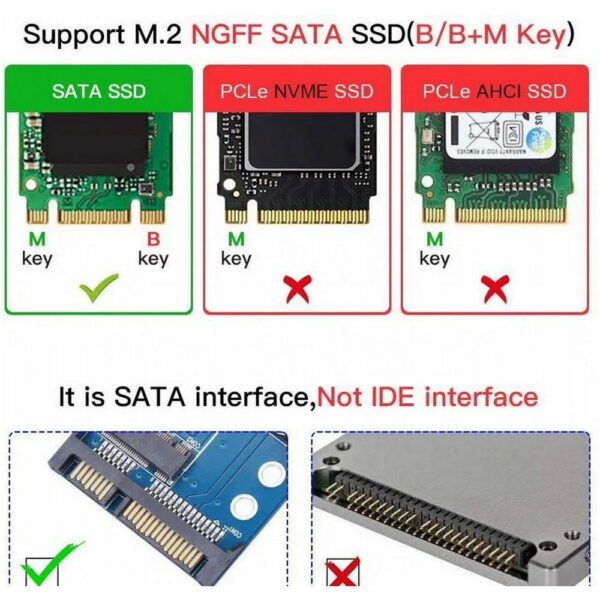 Адаптер M.2 ngff (B + M Key M.2) to SSD, SATA — изображение 2
