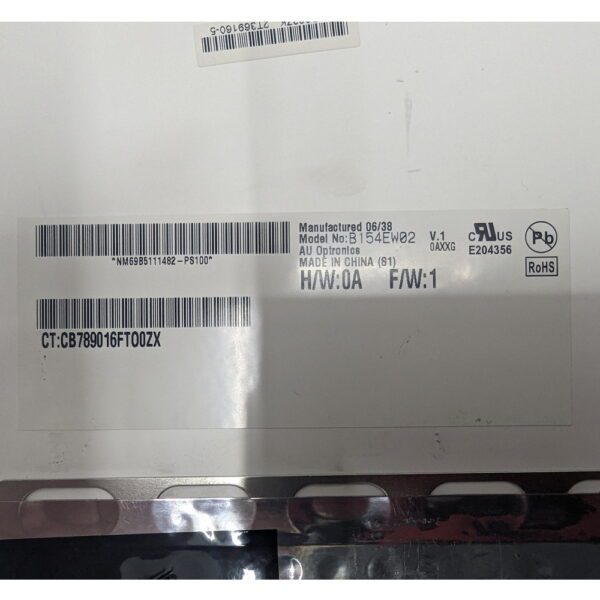Матрица B154EW02 V.1, 15.4, Glare, WXGA, 1280x800, 30P, 1 лампа (1 CCFL), AU Optronics — изображение 3