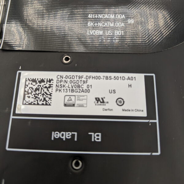 Клавиатура 0GDT9F, Dell XPS 15 9550, 9560, 9570 — изображение 3