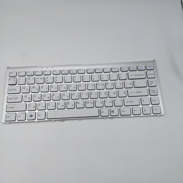 Клавиатура 148084721, Sony Vaio VGN-FW, белая с рамкой, гор. Enter