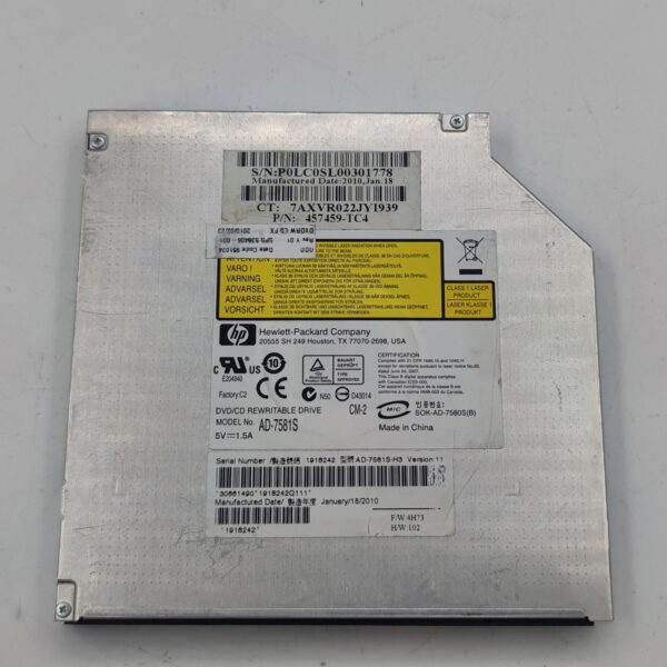 Привод DVD-RW ad-7581s, 457459-TC4, 538406-001, HP