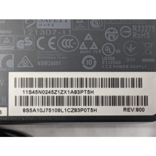 Блок питания adlx90nlc3a, 45N0245, 45N0499, Lenovo ThinkPad G400, G410, G500, G500S, G505, G510, G700, U430, Edge E431, E531, 20V 3.25A, 65W прямоугольный с кабелем — изображение 2