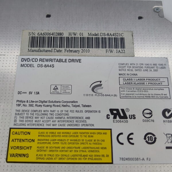 Привод DVD-RW ds-8a4s21c, Philips & Lite-on, Sata, 12.7 mm — изображение 3