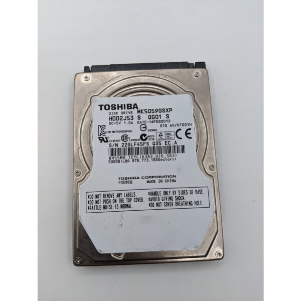 Жесткий диск Toshiba, MK5059GSXP, 500 Гб, SATA