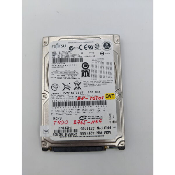 Жесткий диск Fujitsu, MHZ2160BJ G1, 42t1465, 160 Гб, SATA