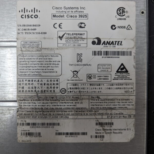 Маршрутизатор Cisco 3925-V + PVDM3-64, Spe 200 — изображение 3
