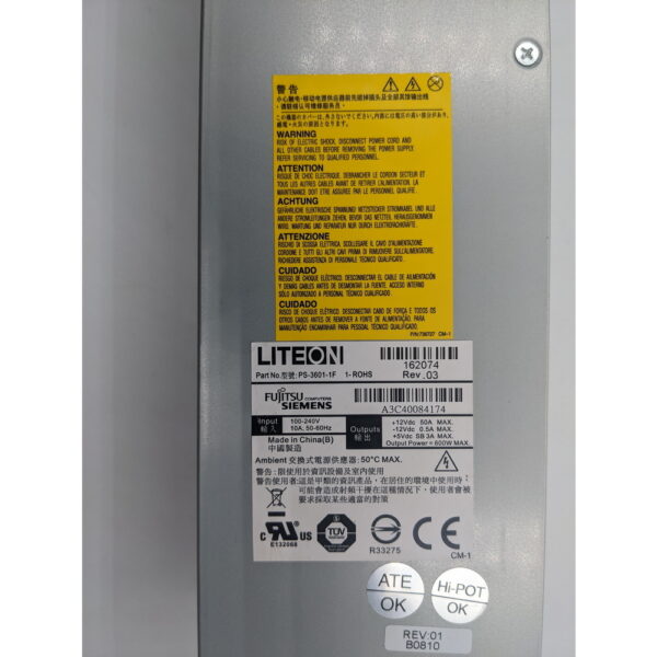 Блок питания PS-3601-1F, a3c40084174, Fujitsu-Siemens Tx200, Tx300 S2, Rx300, 600 Вт — изображение 2