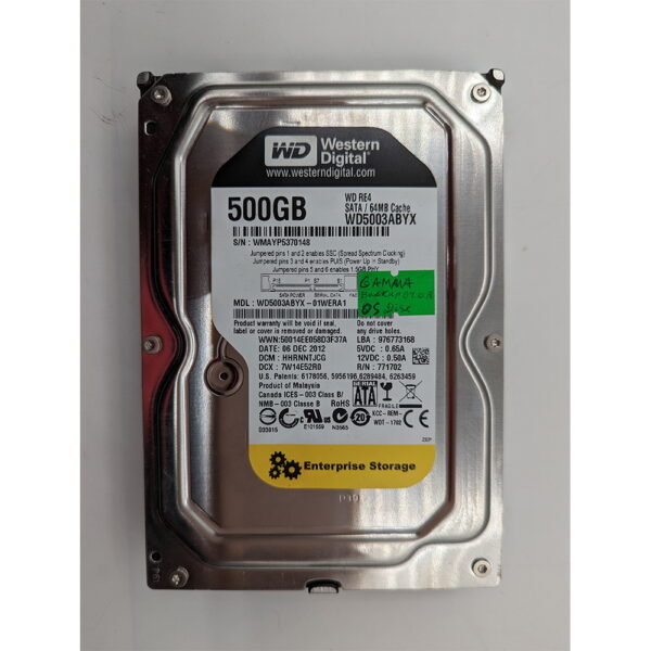 Жесткий диск WD5003ABYX, WD, 500 Гб, SATA, 3.5