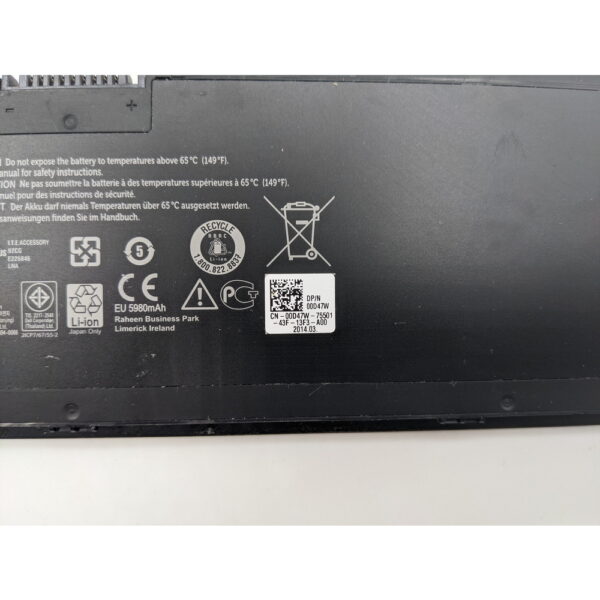 Аккумулятор 00d47w, Dell Latitude E7440, 7.4V, 47Wh, 5980mAh, СОСТОЯНИЕ НЕ ИЗВЕСТНО, ПРОДАЕТСЯ КАК ЗАГЛУШКА! — изображение 3