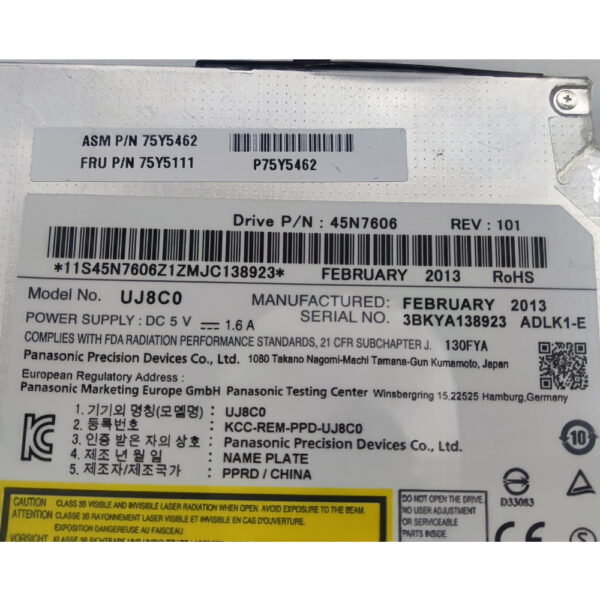 Привод DVD-RW 75y5111, Lenovo ThinkPad T420, T430, T520, T530 — изображение 3