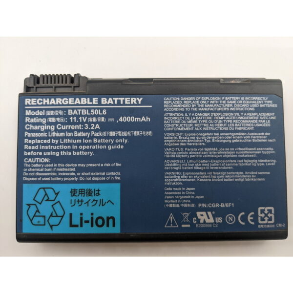 Аккумулятор BATBL50L6, Acer Aspire 5100, 5200mAh, 10,8-11,1V, СОСТОЯНИЕ НЕ ИЗВЕСТНО, ПРОДАЕТСЯ КАК ЗАГЛУШКА!
