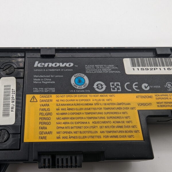 Аккумулятор 42t4505, 92P1168, IBM ThinkPad X60, X60s, X61, X61s, X60p, 2200mAh, 14.8V, СОСТОЯНИЕ НЕ ИЗВЕСТНО, ПРОДАЕТСЯ КАК ЗАГЛУШКА! — изображение 3