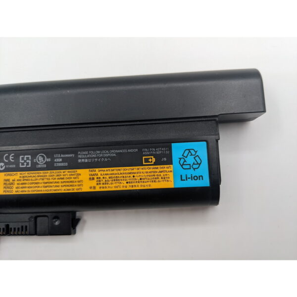 Аккумулятор 42T4620, 42T4511, IBM Lenovo ThinkPad R60, R61, T60, T61 15", R500, T500, 10.8V, 4400mAh, СОСТОЯНИЕ НЕ ИЗВЕСТНО, ПРОДАЕТСЯ КАК ЗАГЛУШКА! — изображение 2