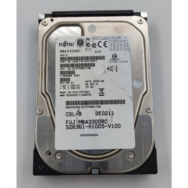 Жесткий диск MBA3300RC, Fujitsu, 300 Гб, SAS, 3.5