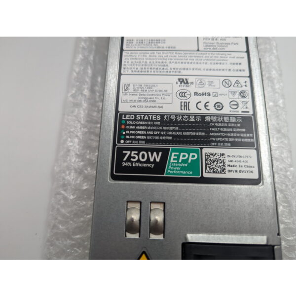 Блок питания 0V1YJ6, D750E-S6, Dell PowerEdge R730, R730xd, R630, T430, T630