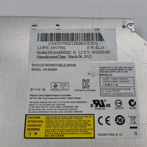 Привод DVD-RW ds-8a8sh, 45n7592, Lenovo B540 — изображение 2