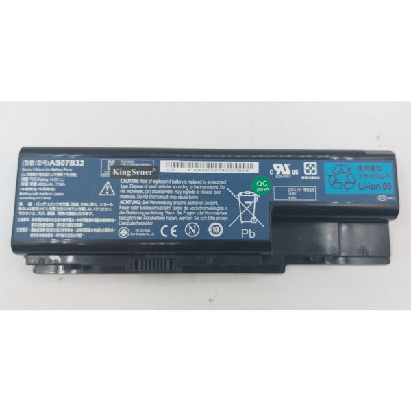 Аккумулятор AS07B32, Acer Aspire 5520, 5230, 5710, 5720, 5920, 6530, 6930, 7230, 7520, 7540, 7520, 7720, 8920, 5200mAh, 14.8V, СОСТОЯНИЕ НЕ ИЗВЕСТНО, ПРОДАЕТСЯ КАК ЗАГЛУШКА! — изображение 2