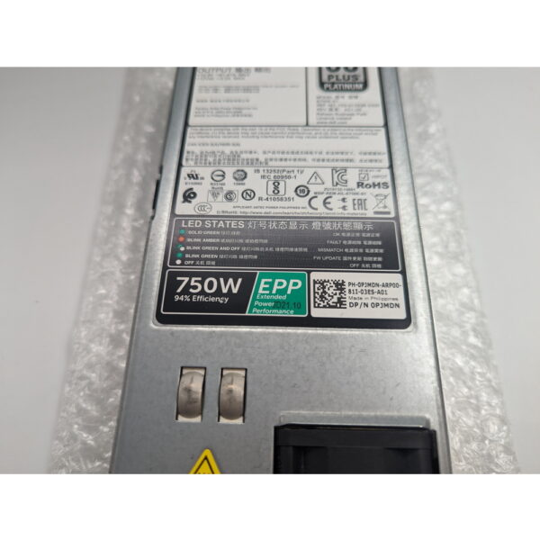 Блок питания 0PJMDN, E750E-S1, Dell PowerEdge R730, R730XD, R630, T430, T630, 750 Вт