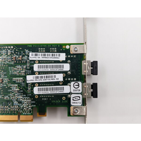 Контроллер Fibre Channel 375-3397-01, L2B2777, 0999BT0-09370000D0, 0999BT0-09370000CC, Sun, Oracle, Emulex, 2 x 4 Гбит/сек, PCIe, HBA — изображение 3
