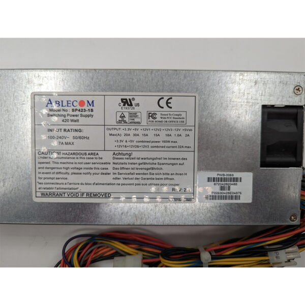 Блок питания pws-0053, SP423-1S, Supermicro 6014V-M4, 6014V-T2, 1020A-8, 1U, 420 Вт — изображение 2
