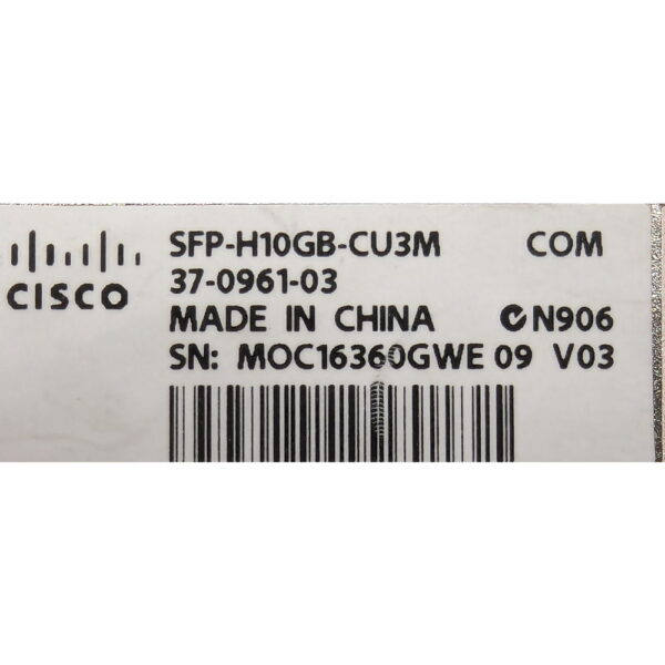 Кабель SFP-H10GB-CU3M, Cisco, SFP+, 3M — изображение 3