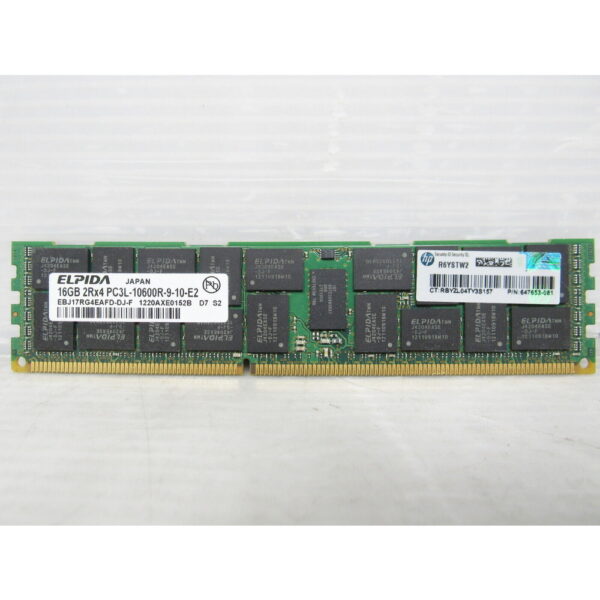 Модуль памяти 647653-081, EBJ17RG4EAFD-DJ-F, Elpida, HP, DDR3, 16Gb, 10600R
