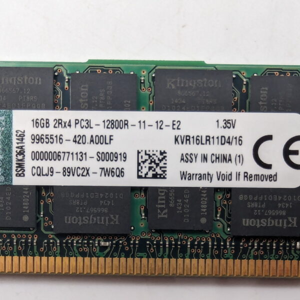 Модуль памяти KVR16LR11D4/16, Kingston, DDR3, 16Gb, 12800R — изображение 3