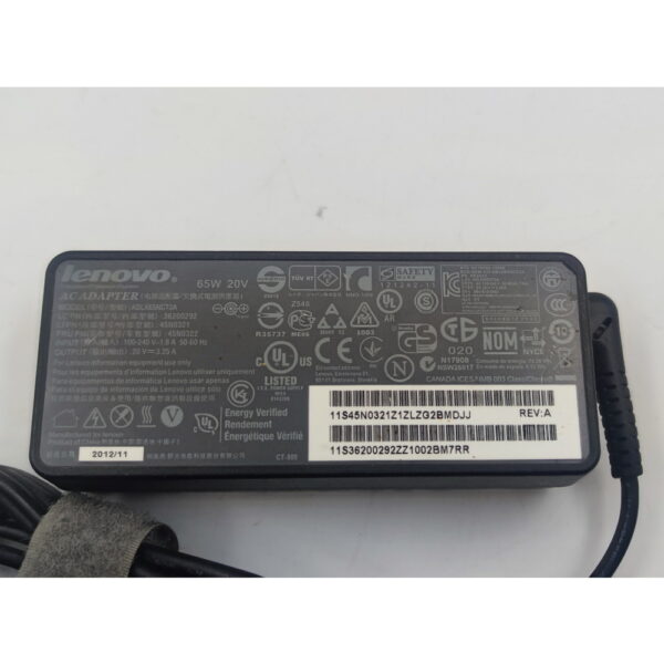 Блок питания ADLX65NCT3A, Lenovo G400, G410, G500, G500S, G505, G510, G700, U430, Edge E431, E531, 20V 3.25A, 65W прямоугольный с кабелем — изображение 3