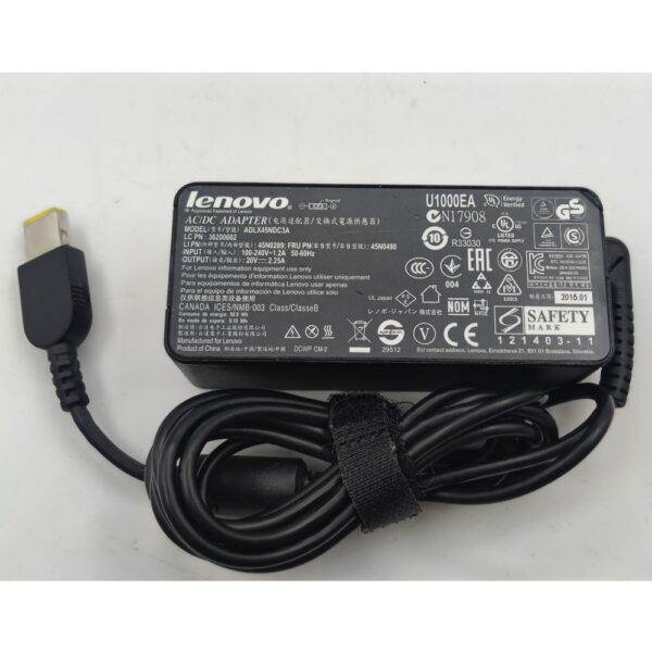 Блок питания ADLX45NDC3A, 00hm611, 5a10h03911, Lenovo 20V, 2.25A, разъём прямоугольный — изображение 3