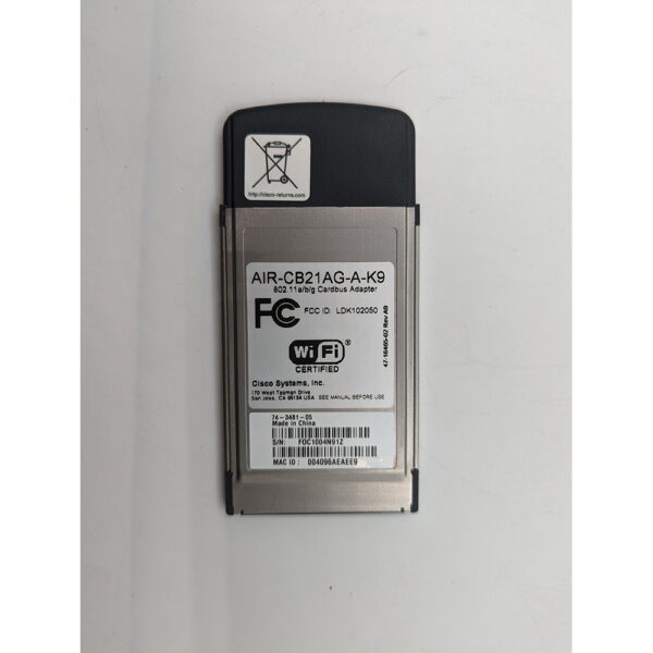 Сетевая карта Cisco Aironet 74-3481-05, 54 Мбит/сек, Wi-Fi 802.11 a/b/g, PCMCIA — изображение 2