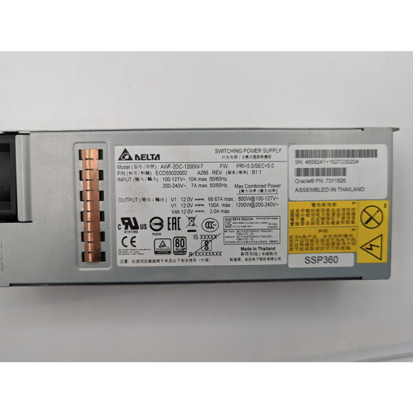 Блок питания 7311826, AWF-2DC-1200W-T, ecd55020002, Sun SPARC M4000, M5000, 2100 Вт — изображение 2