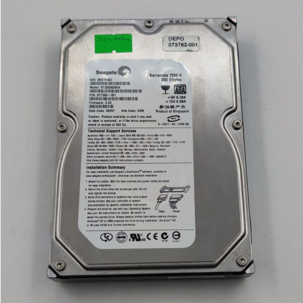 Жесткий диск ST3200826AS, Seagate, 200 Гб, SATA, 3.5
