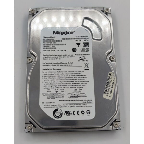 Жесткий диск STM3160215as, Maxtor, 160 Гб, SATA, 3.5