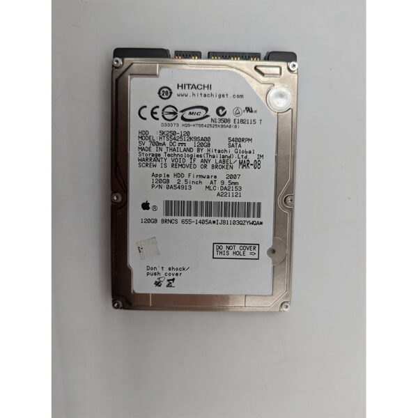 Жесткий диск HTS542512K9SA00, Hitachi, 120 Гб, SATA, 2.5