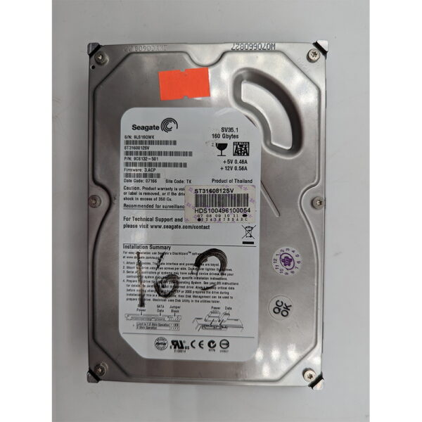 Жесткий диск ST3160812SV, Seagate, 160 Гб, SATA, 3.5