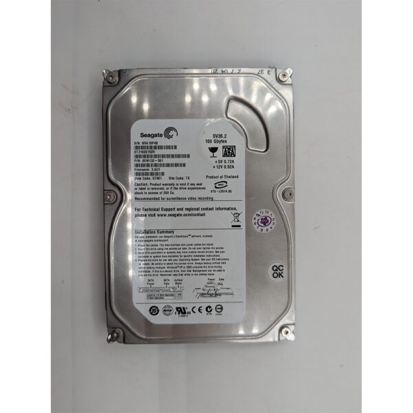 Жесткий диск ST3160815SV, Seagate, 160 Гб, SATA, 3.5