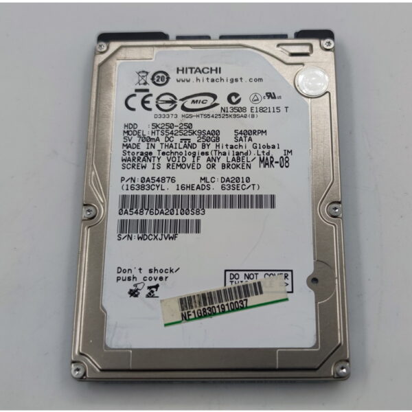 Жесткий диск HTS542525K9SA00, Hitachi, 250 Гб, SATA, 2.5