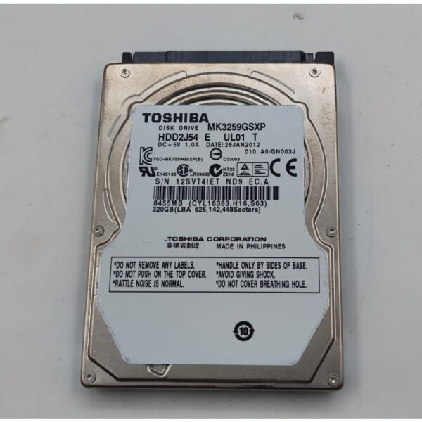 Жесткий диск MK3259GSXP, Toshiba, 320 Гб, SATA, 2.5
