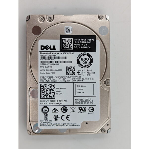Жесткий диск ST600MM0088, 0K1JY9, 05H9C6, Dell, 600 Гб, SAS, 2.5