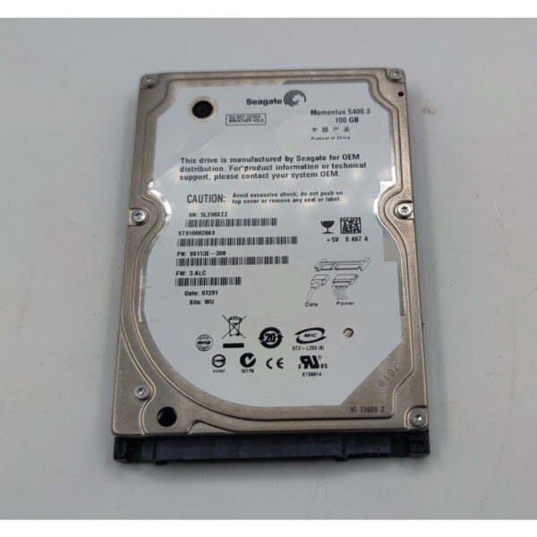 Жесткий диск ST9100828AS, Seagate, 100 Гб, SATA, 2.5