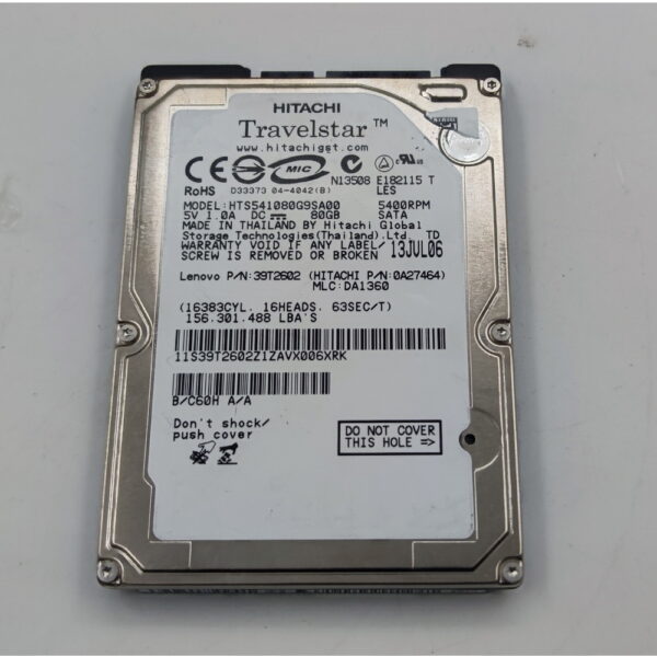 Жесткий диск HTS541080G9SA00, Hitachi, 80 Гб, SATA, 3.5