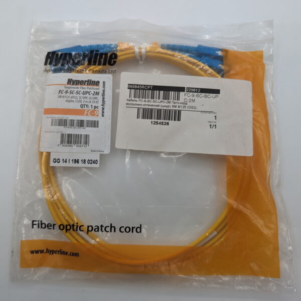 Оптический патч-корд FC-9-SC-SC-UPC-2M, Hyperline, SC-SC, 2 м