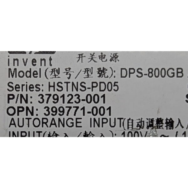 Блок питания HP 379123-001, 399771-001, 380622-001, 403781-001, DPS-800GB A, 1000W RPS, DL380, ML350, 370 G5 — изображение 3