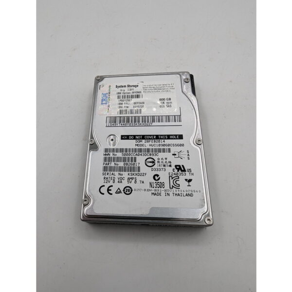 Жесткий диск HUC109060CSS600, 00Y2503, 00Y2430, 00Y5720, IBM, SAS, 600 Гб, 2.5