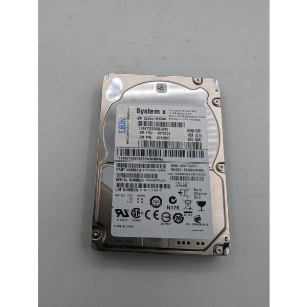 Жесткий диск 49Y2003, ST9600204SS, 49Y2004, 49Y2007, IBM, Seagate, 600 Гб, SAS, 2.5