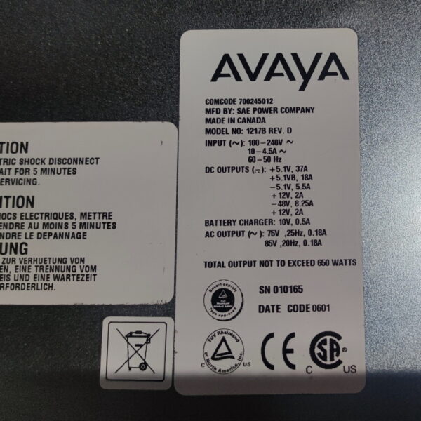 Блок питания Avaya 700245012, AVAYA G650 — изображение 3