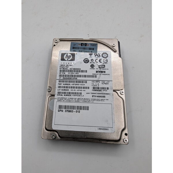 Жесткий диск ST9146802SS, 375863-012, 431954-003, DG146ABAB4, HP, Seagate, 146 Гб, SAS, 2.5