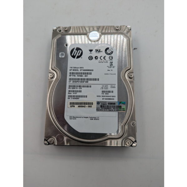 Жесткий диск ST1000NM0033, 731690-001, 9ZM173-075, HP, Seagate, SATA, 1 Тб, 3.5