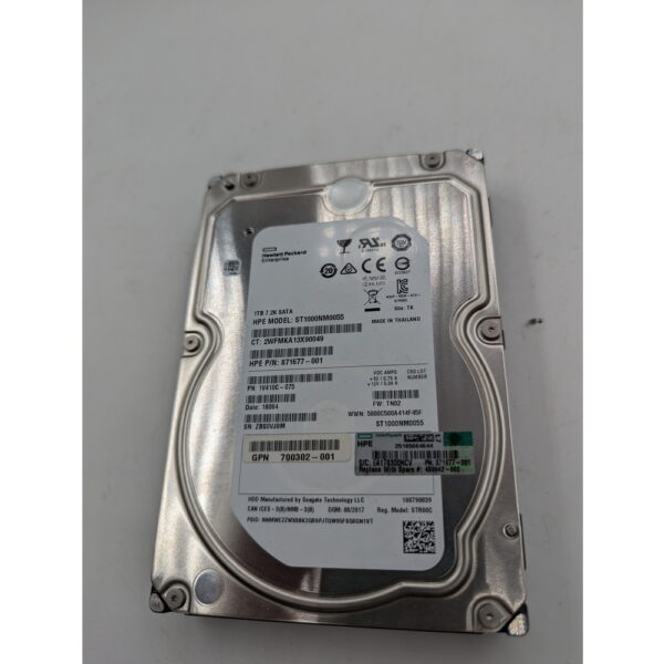 Жесткий диск ST1000NM0055, 871677-001, 700302-001, HP, Seagate, SATA, 1 Тб, 3.5