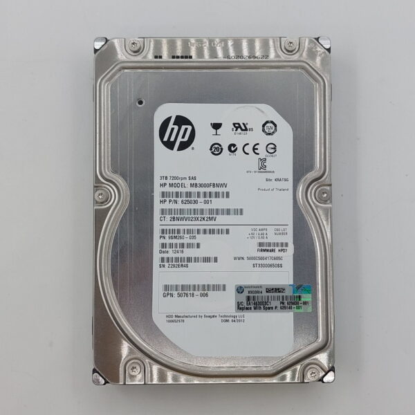 Жесткий диск ST33000650SS, 625030-001, 507618-006, HP, Seagate, SAS, 3 Тб, 3.5